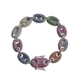 Colorful Zircon Pig Nose Chain Coffee Bean Chain