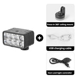 LED Front Rechargeable Light with Horn MTB Bicycle Head Lights Cycg Bike Safety Lamp for Night Riding