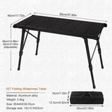 Aluminum Alloy Folding IGT Table with Adjustable Height and Carrying Bag - For Outdoor Camping, Picnic, Beach