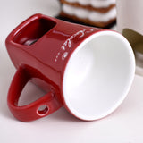 Mug European Swiss Ice Cream Cheese Chocolate Melt Oven Red Ceramic Atmosphere Hot Pot Cup with Fork