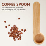 5 Pcs Wooden Coffee Scoop and Bag Clip Measure 2-In-1 Bags Sealer Measuring Spoon for Beans,Espresso Coffee,Tea