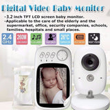 3.2” Display Video Baby Monitor - With Camera and Remote, Wide View, Two Way Audio Talk, Infrared Night Vision, 8 Lullabies