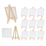 12pcs Artists 5 +3 x3 inch Mini Canvas Set Painting Kids Craft DIY Drawing Small Table Easel for School