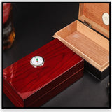 CRUSHER Cedar Wood Humidifier Hygrometer Cigar Humidor Sigaren Box Cigarrate Case