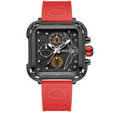 Fashion men watch brand ONOLA unique square design luxury quartz sports tape watches men waterproof