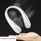 Summer Coog Leafless Hanging Neck Fan Bladeless Ventilator USB Rechargeable Neckband Fans Air Cooler