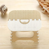 Folding Stool, Plastic Folding Ladder, Child Kitchen Garden Bathroom Step Stool (medium White Beige [140kg Load])