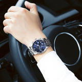 GUANQIN Brand Quartz Stainless steel Men's watches Sapphire mirror Waterproof Luminous Watch For Men Sport Luxury Chronograph