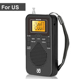 2022 Mini Radio Portable AM/FM Dual Band Stereo Weather Pocket Radio Receiver with Screen Display Digtail Alarm Clock Radio