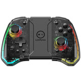 LinYuvo KS40 Transparent Style Wireless Joy-pad with 8 Color LED Switch/NS OLED,Turbo Function Controller Joystick for Lite