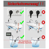 2500W Heater Automatic Timer, Safe Pool Heating Immersion Heater, Perfect for Home Eu Plug