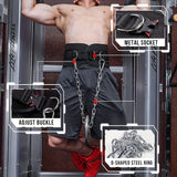 Pull-up Belt, Weighted Fitness Belt With Chain, Double D-ring Weightlifting Belt, Back Support Strap