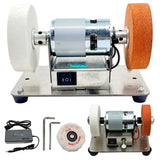 100W Double hine Artifact Table Grinder Motor Micro Coarse and Fine Polishing Electric Grinding Wheel Grindig Stone
