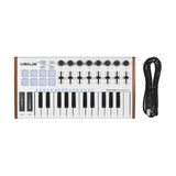 WORLDE TUNA MINI USB MIDI Keyboard Controller - Ultra-Portable 25 Keys, 8 RGB Backlit Trigger Pads, 6.35mm Pedal Jack