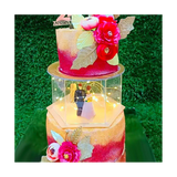 Acrylic Display Hexagonal Tray DIY Refillable Board Base Clear Cake Stand Decor Tools 15X15X10CM