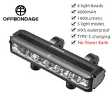 OFFBONDAGE Bicycle Front Bike Light Waterproof Flashlight USB Charging MTB Road Cycg Lamp Accessories
