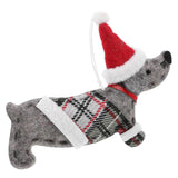 Adorable Wiener Dog Hanging Decoration for Christmas Tree Plush Dog Ornaments Cute Xmas Badger Dog Pendant Creative Christmas Decor