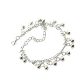 Bell Ankle Chain Multilayer Fashionable Foot Chain Bell Ankle Decoration Adjustable Ankle Chain for Woman Girl (Silver)