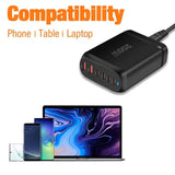 New 200W GaN Desktop Phone 6-port Type C PD QC3.0 For iPhone Samsung Xiaomi Fast Mobile USB Charger