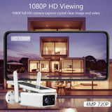 Outdoor Solar Security Camera - 4MP, Chargeable Battery, Wireless WiFi, Home Surveillance with PIR Motion Detection & Night Vision