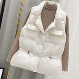 Women's stand-up collar down cotton vest