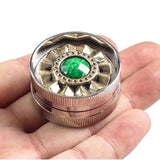 40mm 2 Layers Tobacco Grinder Gem Design Zinc Alloy Dry Herb Spice Herbal Crusher Portable Grinders for Smoking Accessories