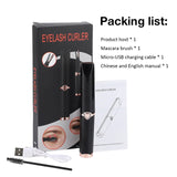 Electric Heated USB Rechargeable Eyelashes Quick Heating Natural Eyelash Curler Long Lasting Makeup