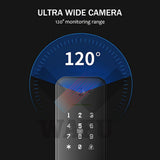 Wafu with 120° Wide-angle Camera and Smart Doorbell Keyless Entry Handle Aluminum Alloy Biometric Door Lock