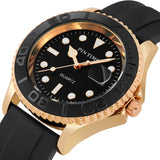 PINTIME Watches Luxury Men Sports Fashion Quartz Wristwatch Silicone Strap Stainless Steel Cover Leisure Waterproof Date Reloj