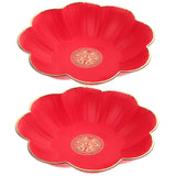 2pcs Chinese Wedding Serving Trays Red Fruit Plates  for Traditional Tea Ceremony and Candy Distribution Chinese Cultural Plates