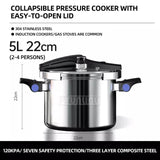 120Kpa Kitchen Pressure Cooker - 7.5L Stainless Steel Non-Stick Pot, Induction & Gas Universal