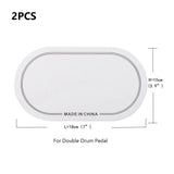 2 Pack Double Pedal Patches Wear-resistant Stickers Self-Adhesive Drumhead Patch Protectors Drum Protective Pad