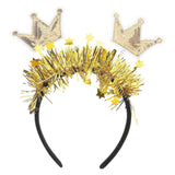 New Year Shiny Crown Headband for Women 2025 Shiny Hairband Decorative Headband for New Year's Eve Party Birthday Party Decorations