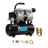 750W/800W Mini Car Pump Silent Oil-Free Air Compressor for Home Repair and Tire Inflation