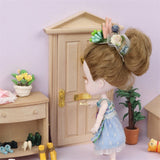 1:12 DIY Mini Door, Wooden Steepletop Window Door For Dollhouse Furniture Accessories