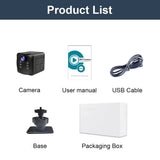 WD19 1080P 160° Wide Angle Camera with Night Vision Motion Detection Video Recorder for Home Security Mini Wifi Cameras