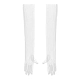 White Bridal Lace Gloves Elegant Long Tea Party Gloves Banquet Gloves Evening Gloves Opera Long Finger Glove Mittens For Wedding Dinner Prom Party 38c