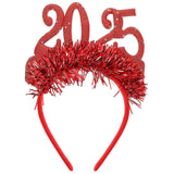 New Year Party Headband 2025 Happy New Year Hairbands With Gold Foil Glitter 2025 Holiday Hair Hoop Head Boppers Headpiece For New Year Eve Party Supp
