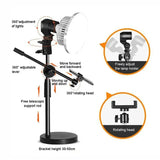 Adjustable Phone Shooting Bracket Stand+ Boom Arm+Super Bright 175W LED Light Photo Studio Kits for Desktop Photo/Video