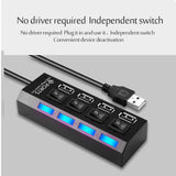 Multi Splitter Use Power Adapter 4/7 Port Multiple 2.0 Expander USB 3.0 Hub with Switch 30CM Cable