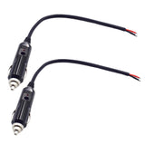 2PCS DIY 12V Replacement Cigarette Lighter Male Plug Lead - 24V Car Power Adapter Auto Accessories with Led Lights 10A Fuse