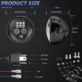 5.75 Inch Motorcycle LED Headlight with Housing Bracket - High Beam/Low Beam/DRL/Turn Signal, 1 Pack