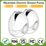 Wearable Pump Hands Free Electric Breast Pumps Comfort Milk Collector Lightweight with LED Display 4 Modes & 12 Levels