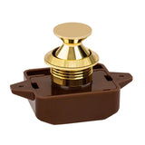 15Pcs Keyless Push Button Catch Door Knob Lock For RV Caravan Cabinet Boat Motor Home Cupboard, Brown Gold