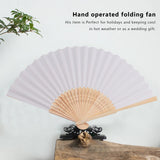 50 pcs/lot White Folding Elegant Paper Hand Fan Wedding Party Favors 21cm(white)