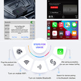 CarKit 3.0 CarPlay Adapter Wired to Wireless Auto Dongle Smart Car Ai Box for iOS & Android WiFi Connect