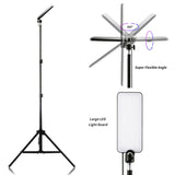 Portable Camping LED Selfie Lamp Photography Light with Tripod Stand for Outdoor Picnic Barbecue Adjustable Telescop