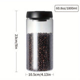 1pc Coffee Bean Saving Jar, Food Grade Glass Bottle Storage Jar, Cereal Miscellaneous Food Storage Bottle