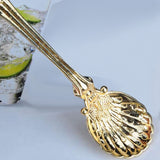 16 Pack Pattern Coffee Spoons, 4.5 Inch Demitasse Vintage Spoon For Espresso, Tea, Dessert, Condiments(Golden)