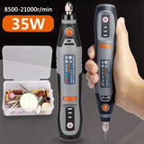 35W USB Cordless Rotary Tool Dremel DIY Engraving Pen Electric 3 Speed Mini Wireless Drill Set 8500r-21000r/min